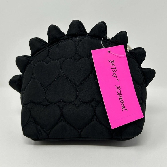 Betsey Johnson Pink Hedgehog Kitsch Cosmetic Pencil Travel Bag New with Tag - Picture 7 of 16